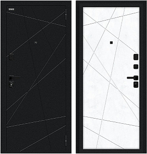 Товар Дверь Браво Граффити-5/SBlack Букле черное/Snow Art DIS007410