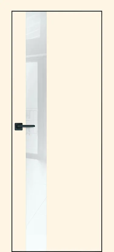 Фото Межкомнатная дверь ПХ-10 черная кромка с 4-х ст. Дуб скай белый