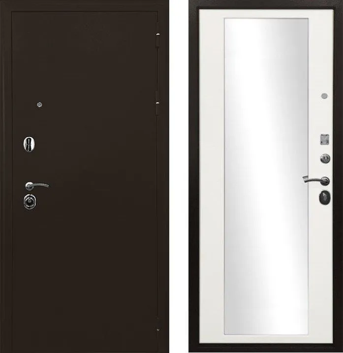 Фото Дверь Ратибор Рим 3К ЗЕРКАЛО Матовый белый DIS006714